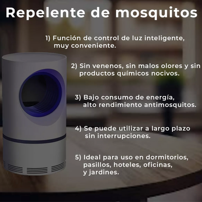 Lampara LED Atrapa Mosquitos, Insectos y Zancudos